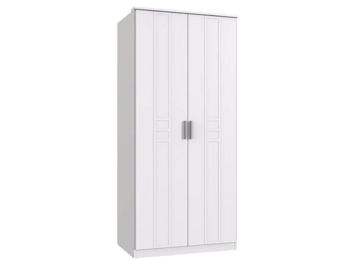 Lomadox Babyzimmer Kinderzimmer Schrank Kleiderschrank Drehtürenschrank in weiß modern