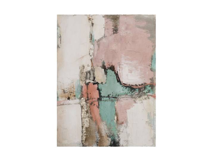 Handgemaltes Bild „Rosé & Mint“ 90 x 120 cm Rosa, Minze Crea Collection
