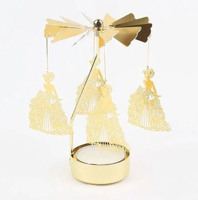 Uplift Picks Elegant Metal Rotating Tea Light Candle Holder For Christmas Weddings And Dinner Parties princess