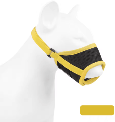 Inspire Curations Adjustable Breathable Dog Muzzle Soft Mesh Anti Biting & Anti Barking Safety Guard yellow m
