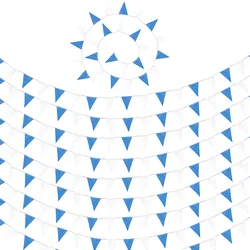 tectake® Wimpelkette blau-weiß