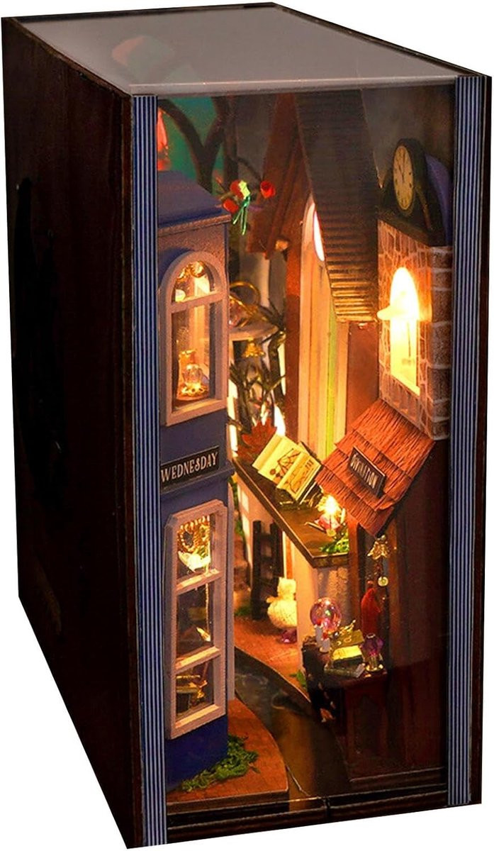 Boekensteunen Kit Magische Boekhoek met LED-licht - Straat Opening - B/D/H: 7 x 22.5 x 7 cm