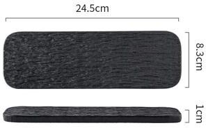 Uplift Essentials Stone Grain Ceramic Sushi & Pastry Serving Tray black