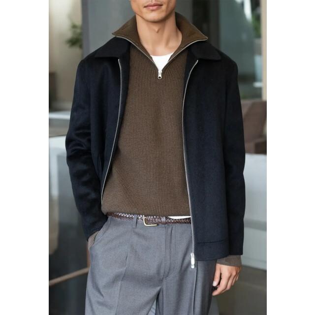 Ciszere Reuben knitted half zip mocha brown