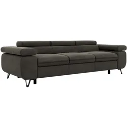 3-SITZER SOFA PETER - Dunkelgrau Velvet