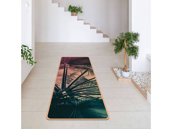 Tapis de yoga Plantes tropicales III 183 x 61cm Turquoise