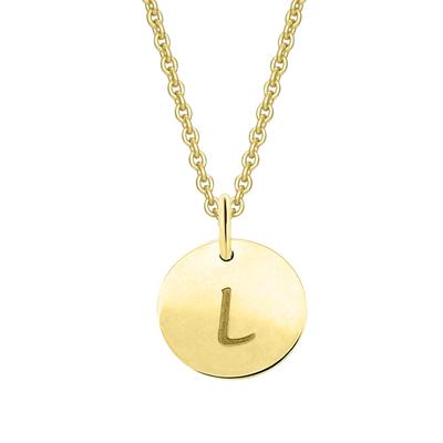 Namenskette ONE ELEMENT "Halskette - Namenskette mit Buchstabe L Buchstaben Anhänger aus", gold, Halsketten, Damen, Gelbgold 333 Gold, Gelbgold 333, Gold, Ein Schmuckstück mit Persönlichkeit – ideal zum Verschenken