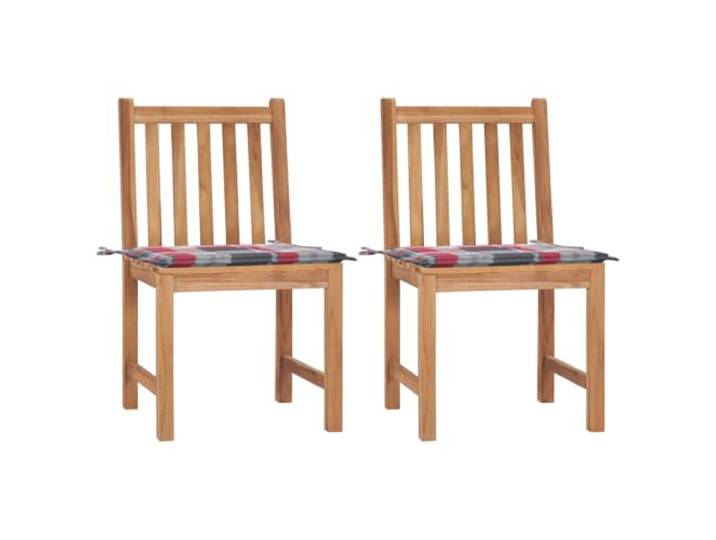 DYRJDJWIDHW Massives Teakholz Terrassenstühle Modell Braun 2 Stück Gartenstühle 2 Stk. mit Kissen Massivholz Teak Sitzgruppe Balkon Terrasse Wetterfest Polyester Polster