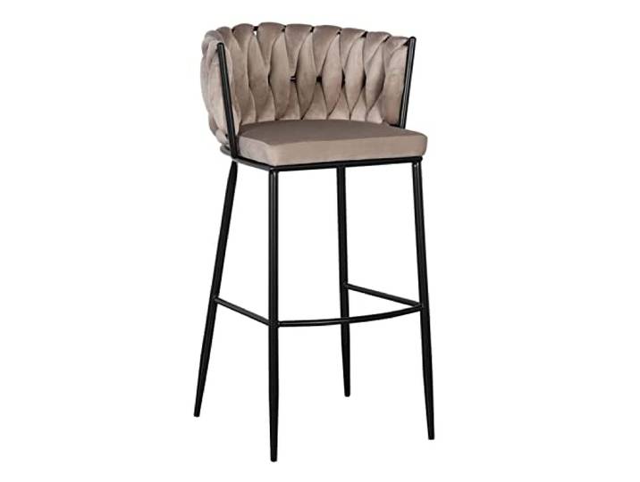BigBuy Home Hocker 57 x 57 x 104 cm Kunststoff Schwarz Beige Metall