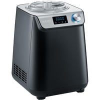 Kompakt Eismaschine & Joghurtbereiter EZ 7407 schwarz (matt)/silber, für 1.200ml Eiscreme, 135 Watt Kompressor