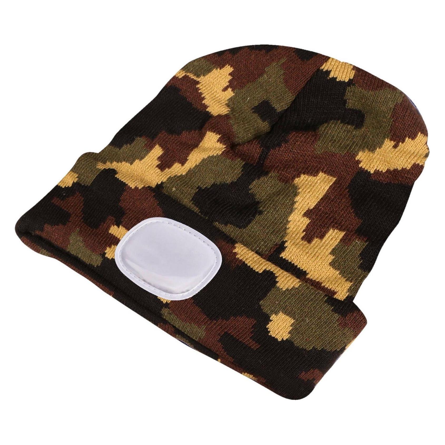 Sixtol Cap mit Stirnlampe 180lm, wiederaufladbar, USB, Universalgrösse, Baumwolle/PE, Camouflage (180 lm) (SX5019)