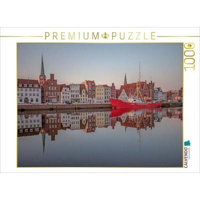 CALVENDO Puzzle Feuerschiff Fehmarnbelt an der Untertrave in Lübeck | 1000 Teile Lege-Größe 64x48cm Foto-Puzzle für glückliche Stunden