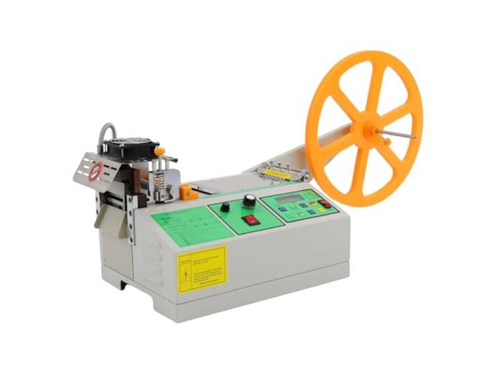 Gurtband Schneidemaschine,500W Automatischer Heiß- und Kaltbandschneider,0-400°C,mit Bedienfeld und LCD-Display,für Gummiband Selbstklebeband Bandreißverschluss