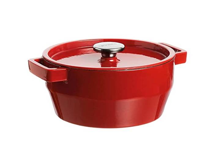 PYREX Gänsebräter Slow Cook rund 6,3 Stahlguss Rot SC5AC28/5141