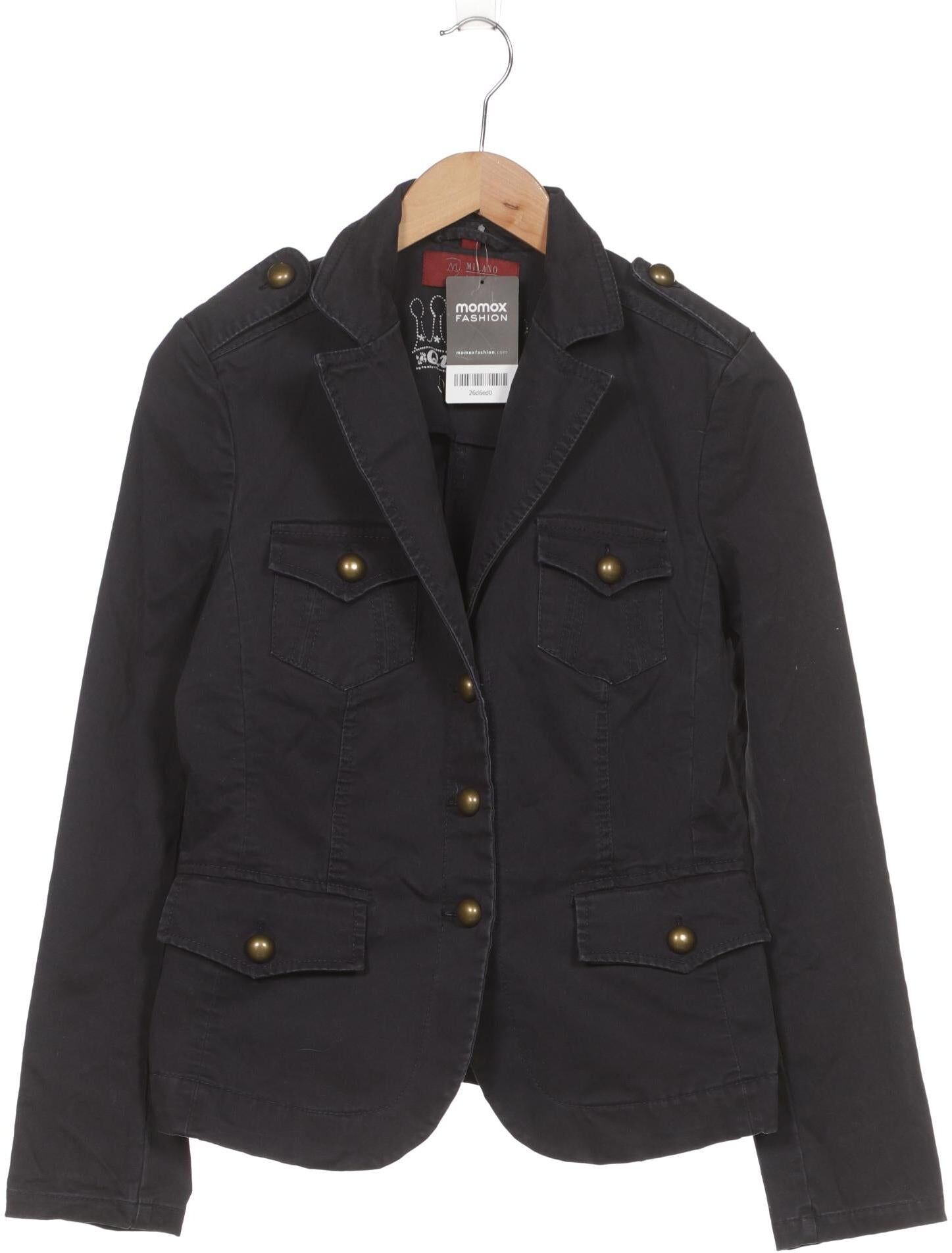 Milano Italy Damen Jacke, Marineblau, Gr. EU 32 (IT 38), Elasthan / Baumwolle - Second Hand