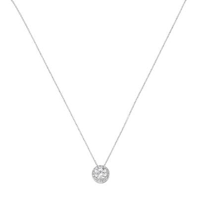 Goldkette LUIGI MERANO "mit rundem Anhänger mit Zirkonia, Gold 375", weiß, Halsketten, Damen, 45cm, Weißgold 375, Goldkette