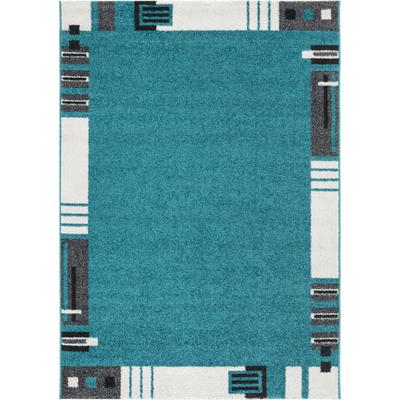 Teppich ANDIAMO "LAGERRÄUMUNG" Gr. 1, blau (türkis, höhe 7 mm), B:60cm L:110cm, Kunstfaser, Teppiche, Teppich, Sonderposten, moderne Designs, verschiedene Qualitäten & Höhen