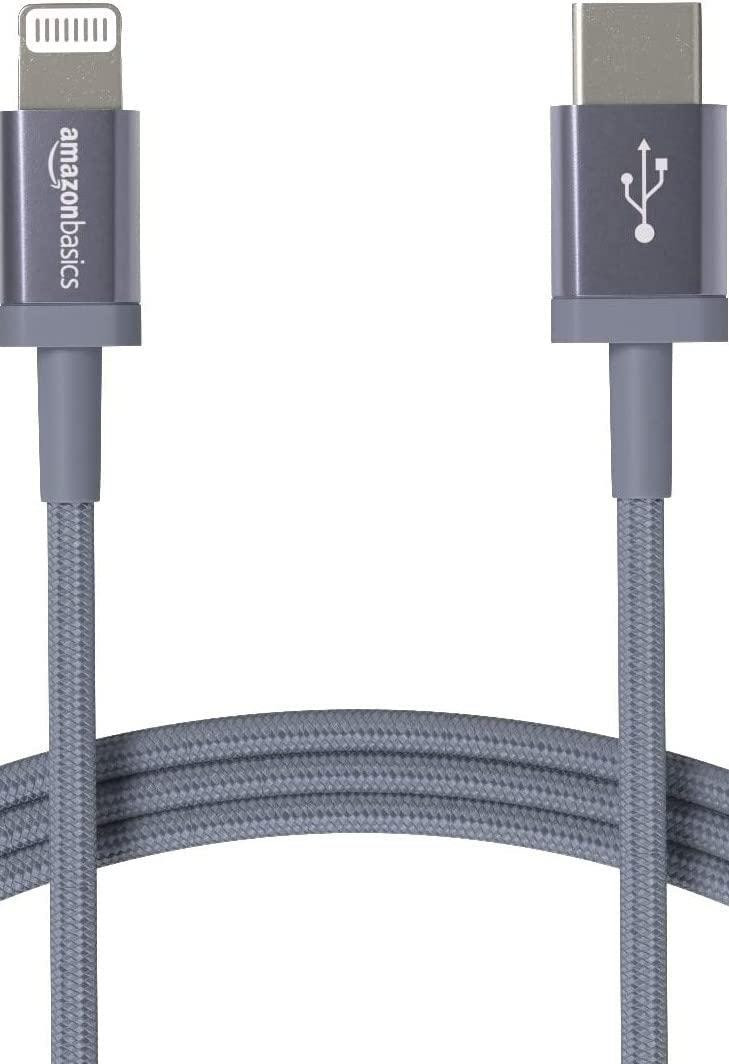 Amazon Basics USB-C naar Lightning kabel, gevlochten nylon, MFi-gecertificeerd