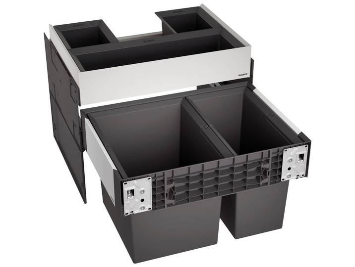 Blanco Einbauabfallsammler, Schwarz, Edelstahlfarben, Kunststoff, 19 / 30 l, 56.2x45.8x45 cm, Haushalt & Reinigung, Reinigung, Eimer & Abfallsysteme