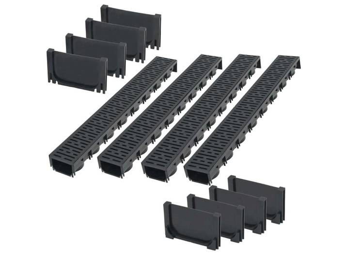 vidaXL Canaux de drainage en plastique 4 m