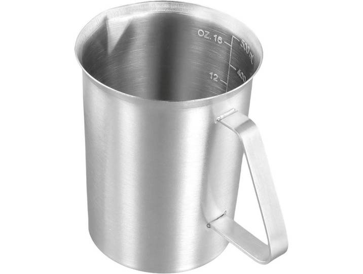 Messbecher 2-teiliges Set Edelstahl 500 ml, Silberfarben, Metall, Backen & Backzubehör, Messbecher