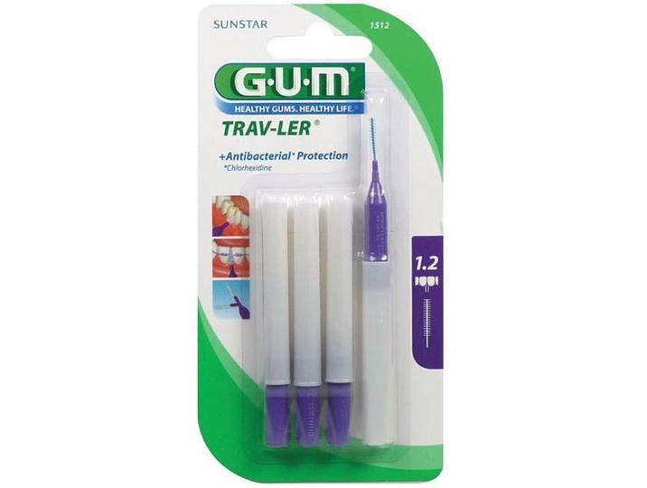 GUM Trav-ler Extra Fine 1.2 mm - Spiraalborsteltjes - Paars