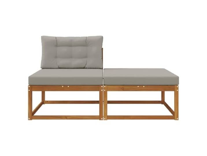 KTHLBRH Sektionales Sofa aus Akazienholz Natur 158 x 83 x 73 cm Modular, witterungsbeständig, Leisten, Kissen inklusive, pflegeleicht