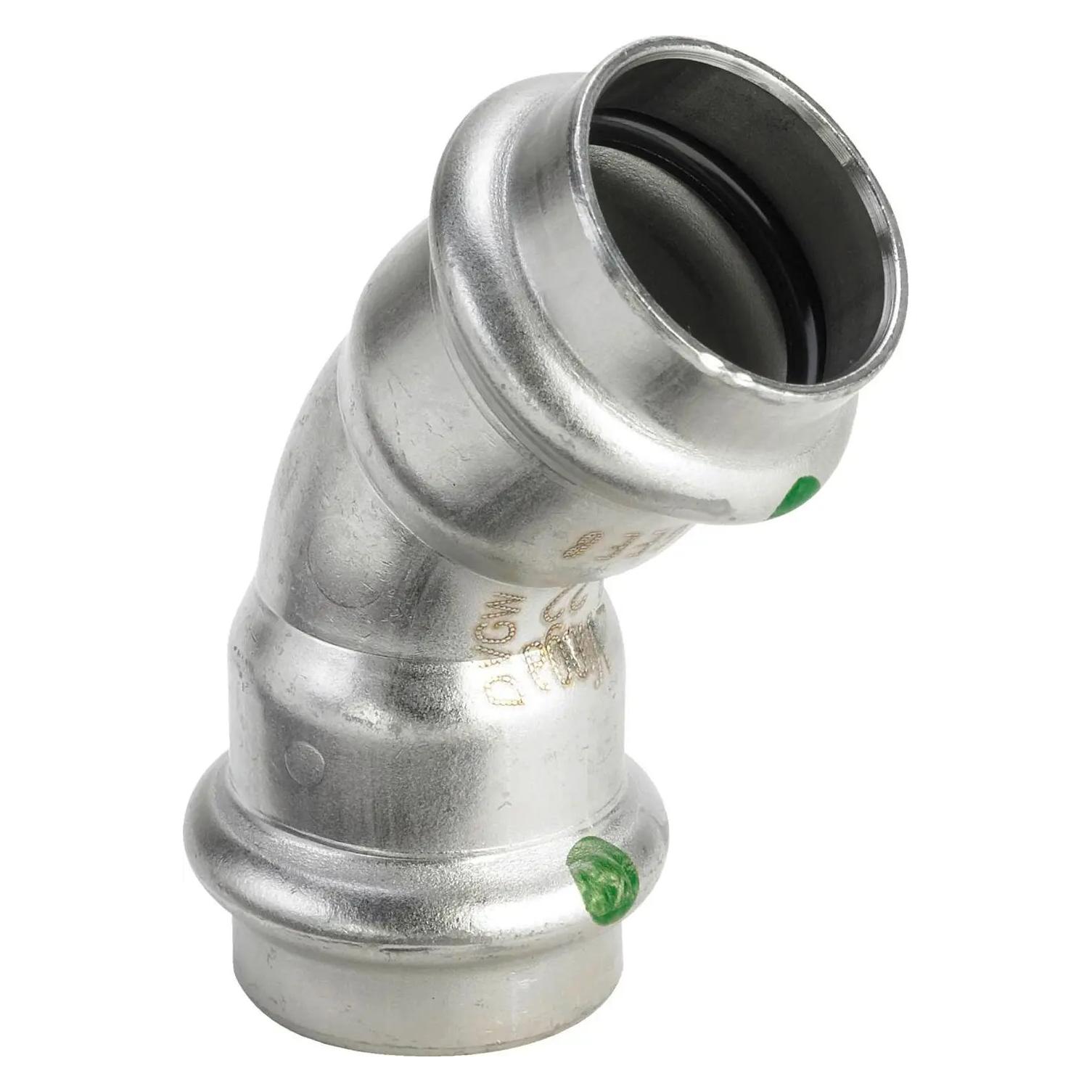 Viega Sanpress Inox Biegung 45° 42 Edelstahl/glänzend, 435363 (Winkelverbindung) (435363)