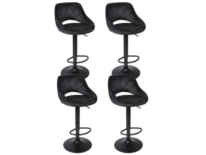 Ensemble de 4 chaises de bar en velours noir pur - Viyiduo