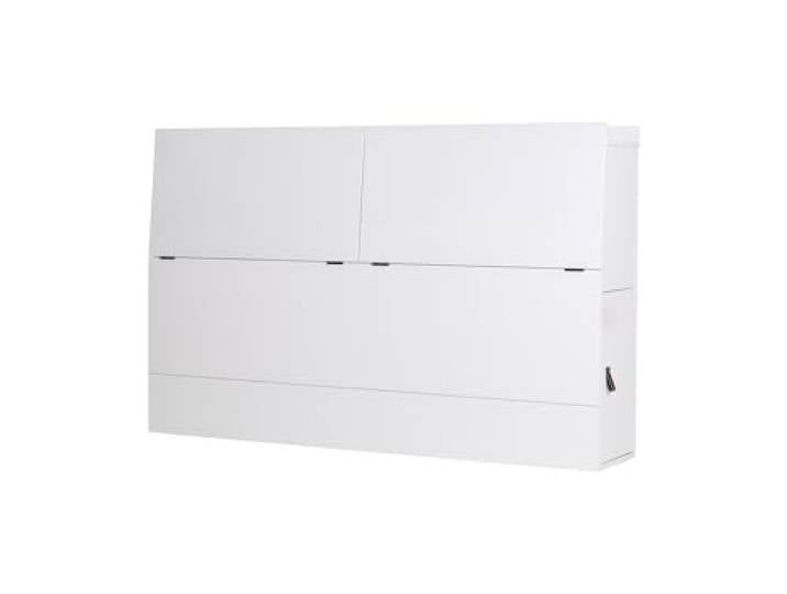 Memomad Kopfteil für Bett Bali Weiß für Betten bis 160cm breit - Funktions-Kopfteil mit viel Stauraum – Modernes Kopfende aus MDF Weiss lackiert