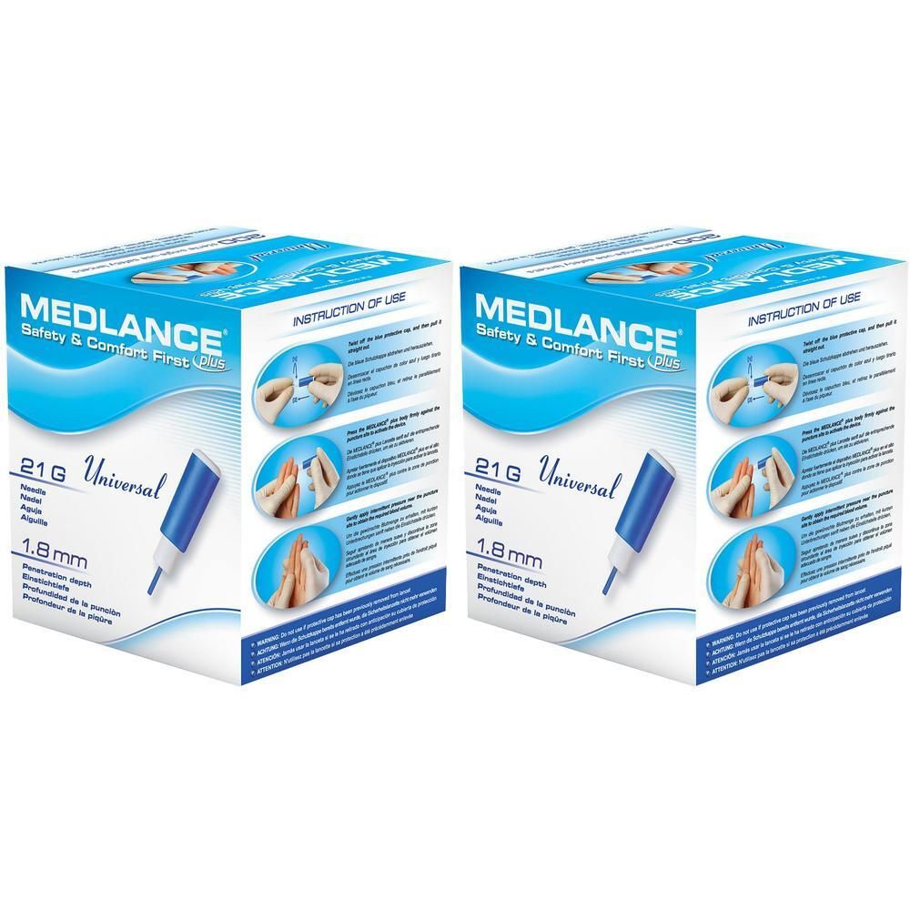 Medlance plus Universal Sicherheitslanz.21 G 1,8mm 2x 2x200 St Lanzetten