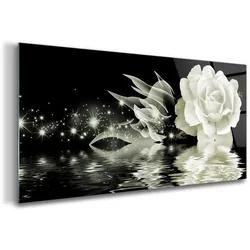 GLASBILD 100x50 cm Die Rose