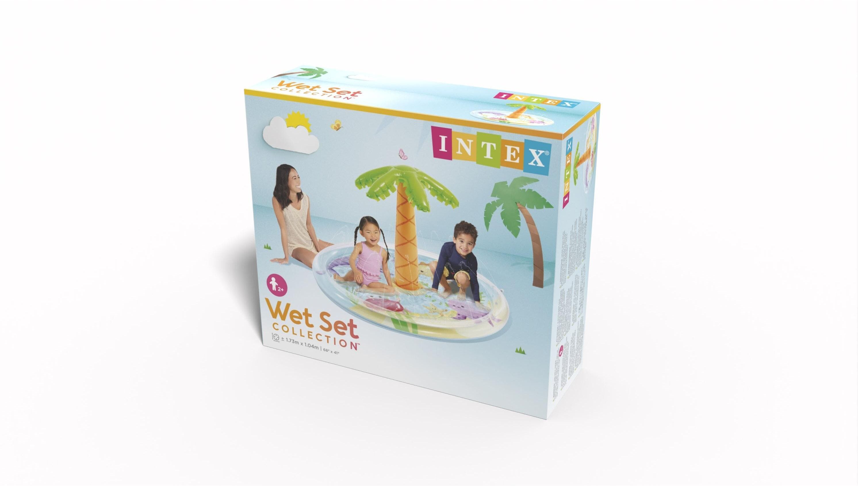 Planschbecken INTEX "»PALM TREE SPRAY POOL«", bunt, B:173cm H:104cm, 6-phtalafreies PVC, Planschbecken, Planschbecken, BxH: 173x104 cm bunt B/H/L: 173cm x 104cm