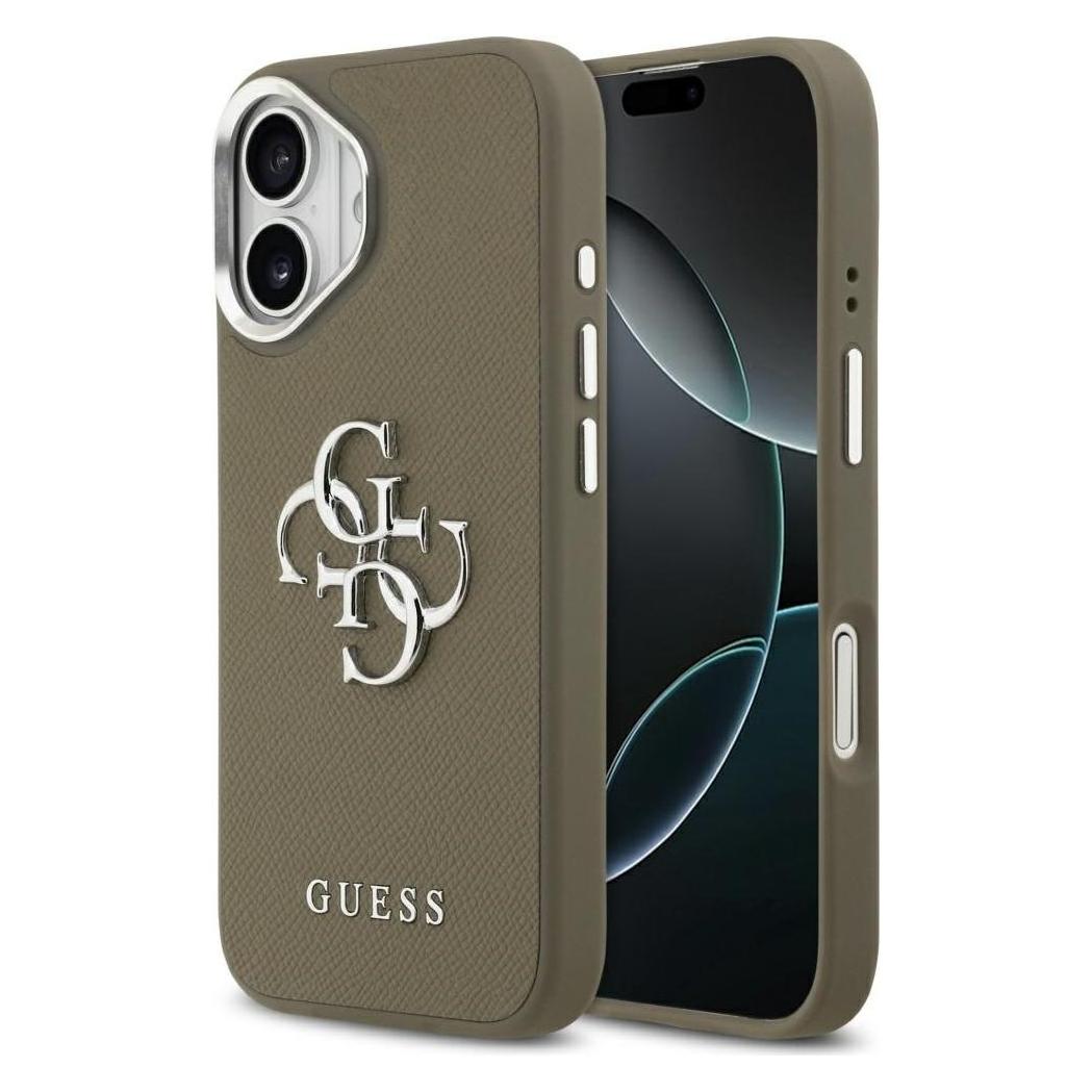 Guess - Hardcase Grained Big 4G Classic Logo (GUHCP17SPG4SMCEW) - iPhone 17 - Brown (Apple iPhone 17) (GUHCP17SPG4SMCEW)