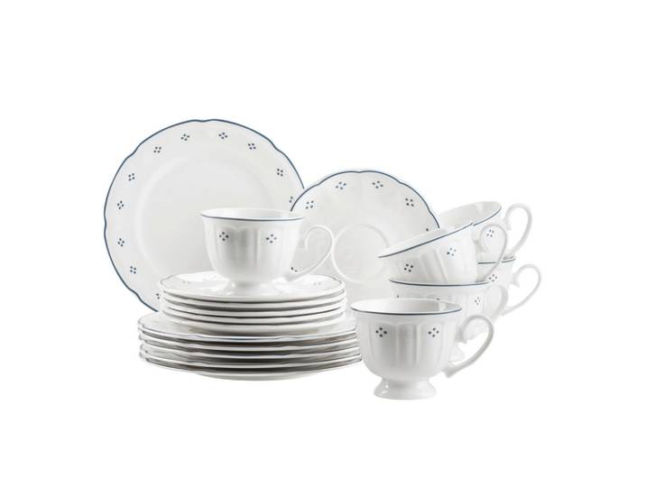 Mäser Kaffeeservice Lova, Weiß, Keramik, 18-teilig, 190 ml,190 ml, Essen & Trinken, Geschirr, Geschirr-Sets, Kaffeeservice