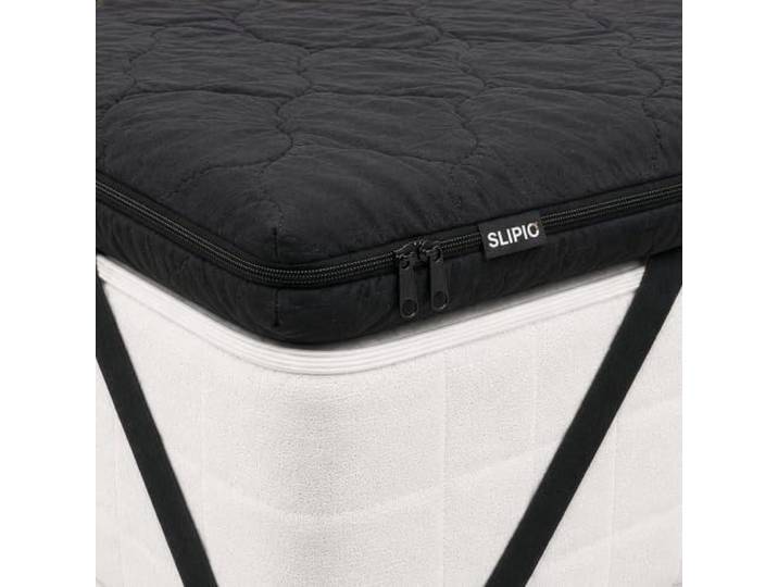 SLIPIO Matratzentopper 200x200 cm Schwarz 5 cm Höhe Ergo+ orthopädischer Komfortschaum Waschbar & Hypoallergen Mattress Topper 200x200