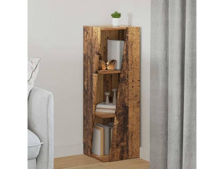 ZQQLVOO Seitenregal 33 x 32 x 100,5 cm Holzwerkstoff Altholz Standregal Minimalistisches Design, vielseitig nutzbar, kratzfeste PVC-Pads, einfache Montage