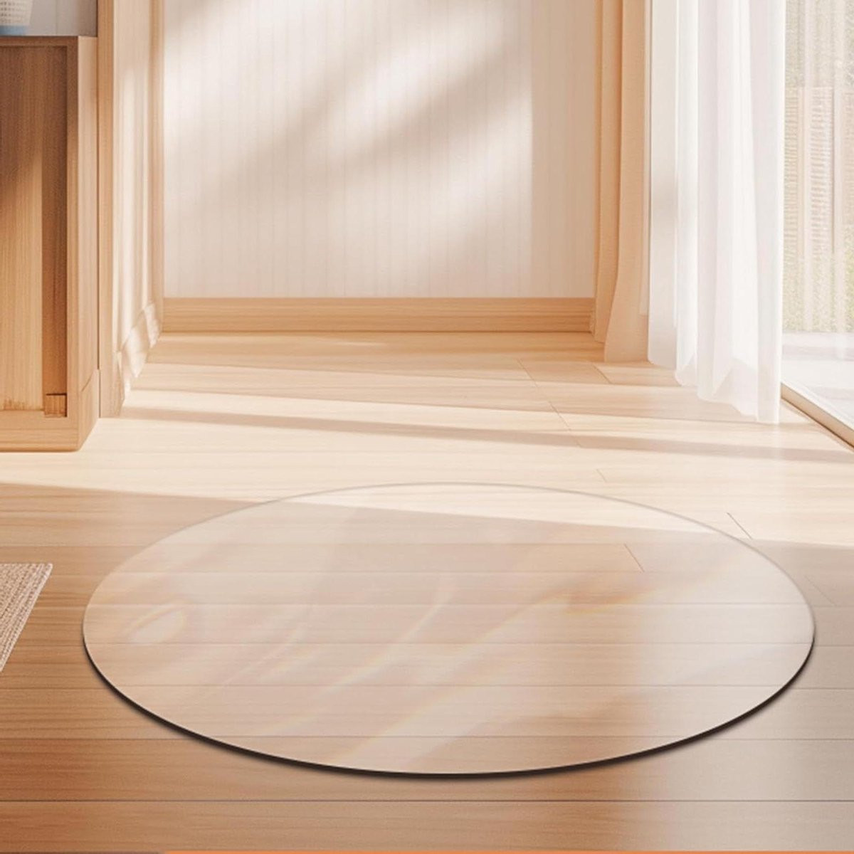 Vloerbeschermingsmat Rond Transparant - Antislip en Geurvrije Onderlegger voor Bureaustoelen - Diameter: 45 cm