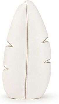 Aria Home Banana Leaf White Textured Polyresin Decorative Vase