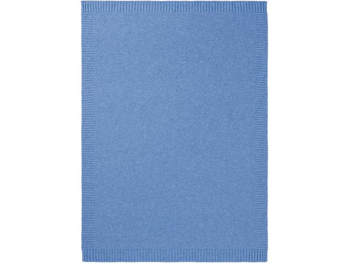 Babydecke BIEDERLACK Babydecke Wool Knit , blau, B:75cm L:100cm, Wolle, Wohndecken, Babydecke, 75 x 100, mit kontrastfarbigem Patentrand