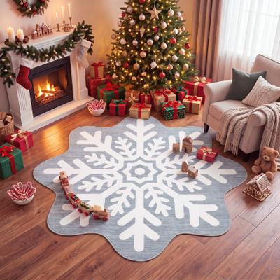 Garvee Christmas Snowflake Shaped Area Rug