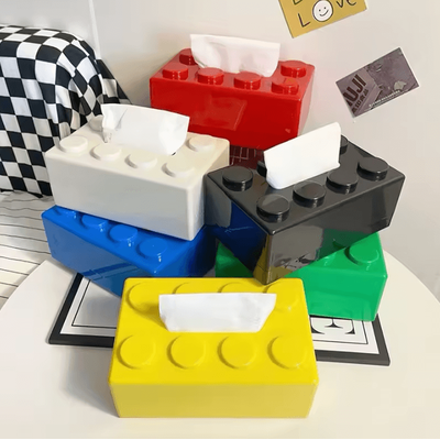 BlockPop Cartoon Tissue Storage Box Cartoon Tissue Box Building Block Tissue Box Decorative Tissue Holder jmzjh yellow