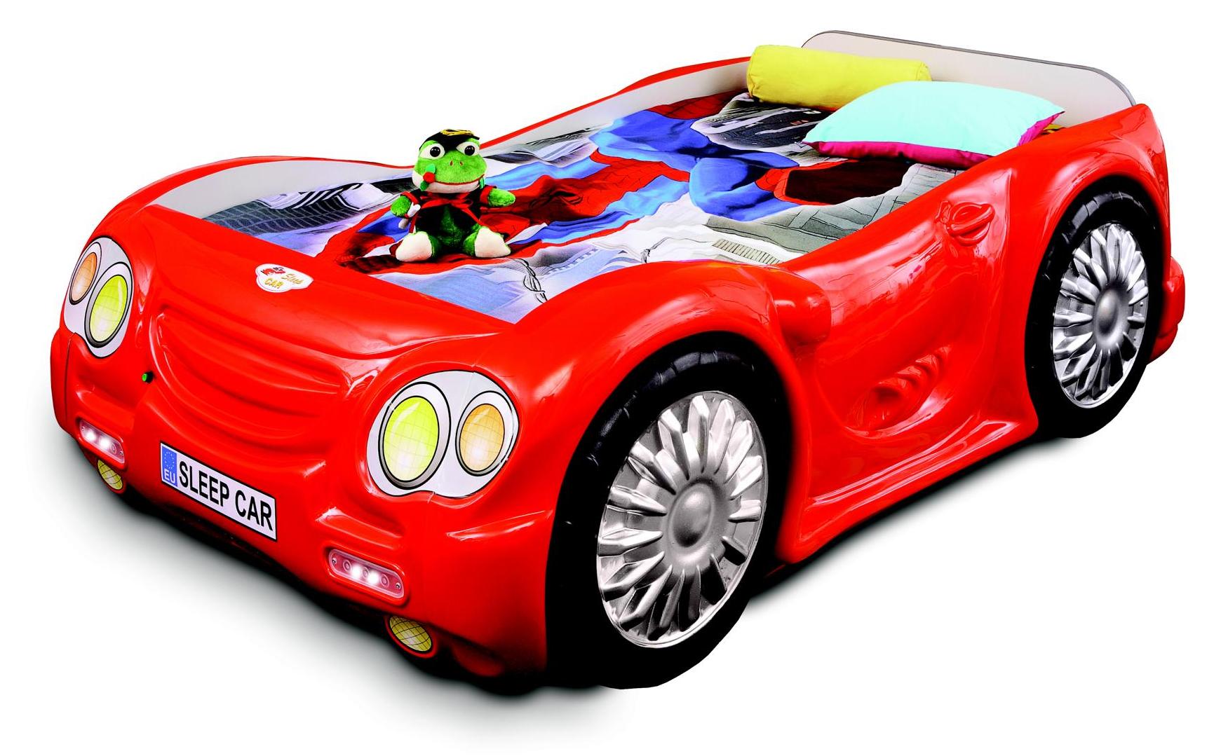 Bett Kinderbett Sportwagen Autobett Design Kind Kinderzimmer Jugendbett in Rot