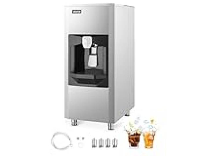 VEVOR Distributeur de Glaçons 9 kg/min, Bac de Stockage de Glace avec Capacité de Stockage de 80 kg, Distribution Automatique avec Broyeur, Pieds Réglables en Hauteur, pour Machine à Glaçons Bureau