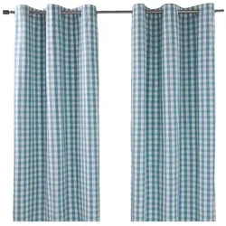 ÖSENVORHANG Karomuster blickdicht 2er-Set, 137/228 cm