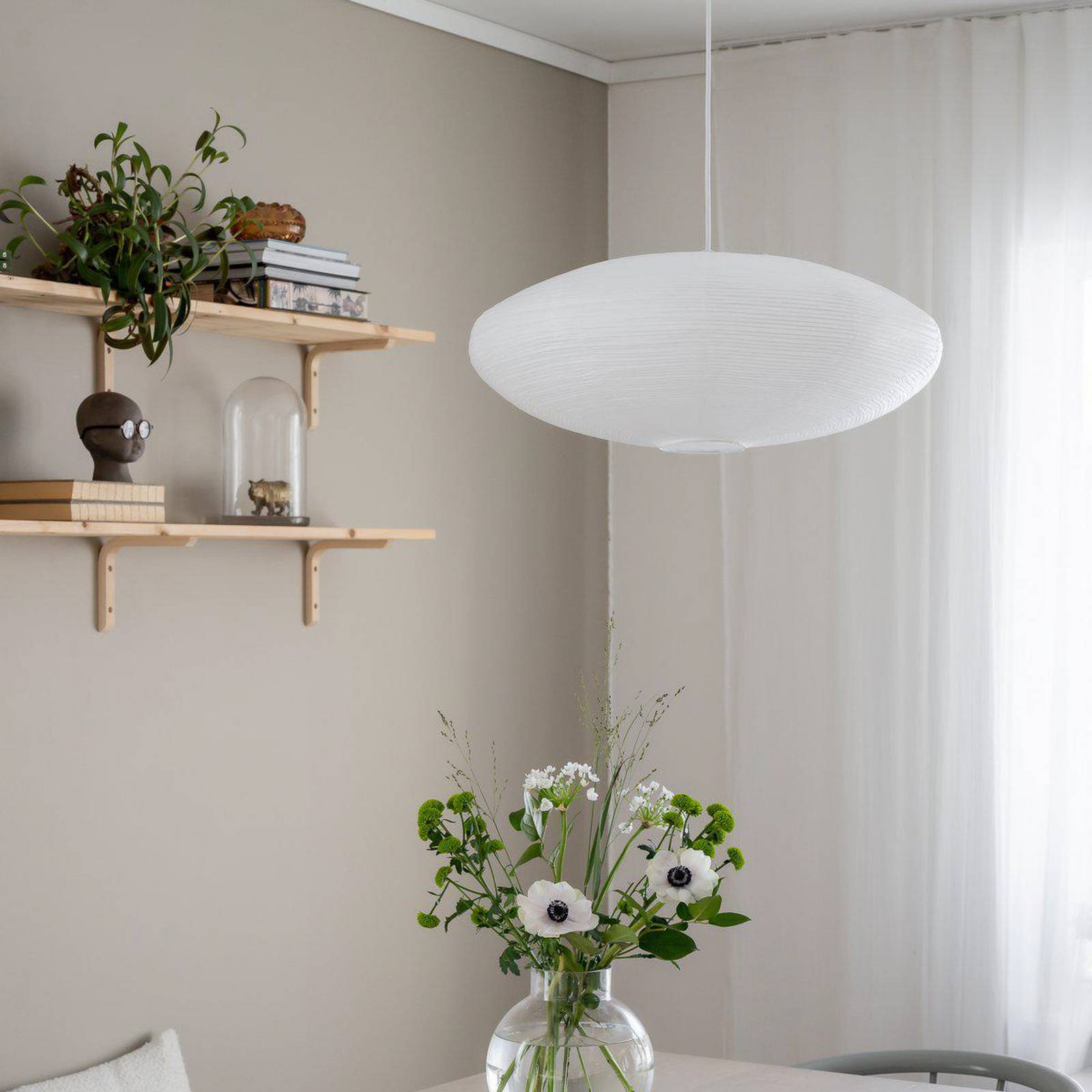 PR Home Hängelampe Yuni, dimmbar, weiß / opal, für Wohn- / Esszimmer, Papier / Lunolit / Lunopal, Skandinavisch, Pendelleuchte