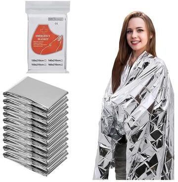 Uplift Essentials Aluminum Foil Emergency Life Blanket silver 51.2 X 82.7 In