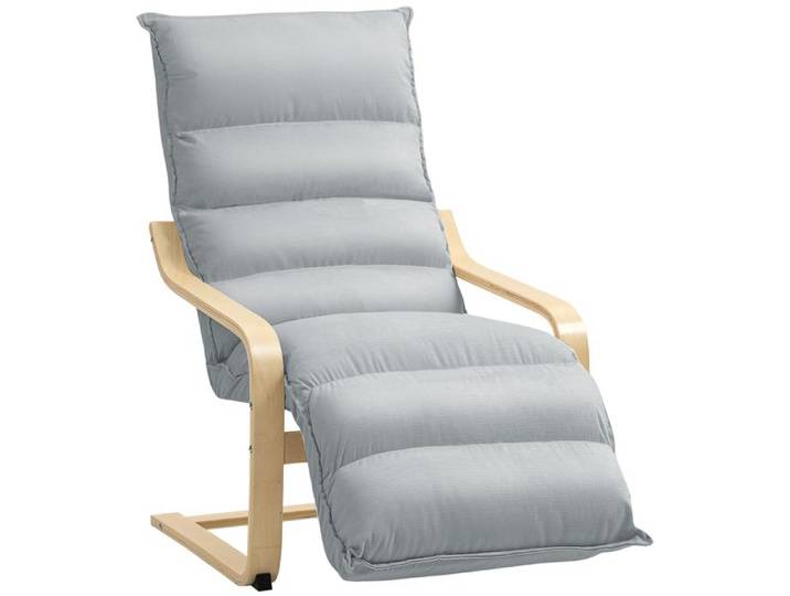 Fauteuil basculant – Dossier réglable 5 positions – Pour salon et détente – Gris