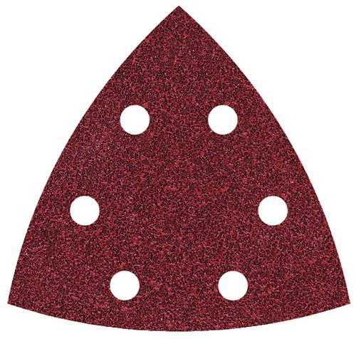 Wolfcraft 1852000 Deltaschleifpapier mit Klett, gelocht Körnung (num) 80 Eckmaß 95mm 5St.