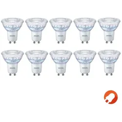 10er Vorteilspack  Philips GU10 MASTER LED Spot Value 5,5W wie 80W 6500K Tageslichtweiß 36° dimmbar für Akzentbeleuchtung 90Ra hohe Farbwiedergabe